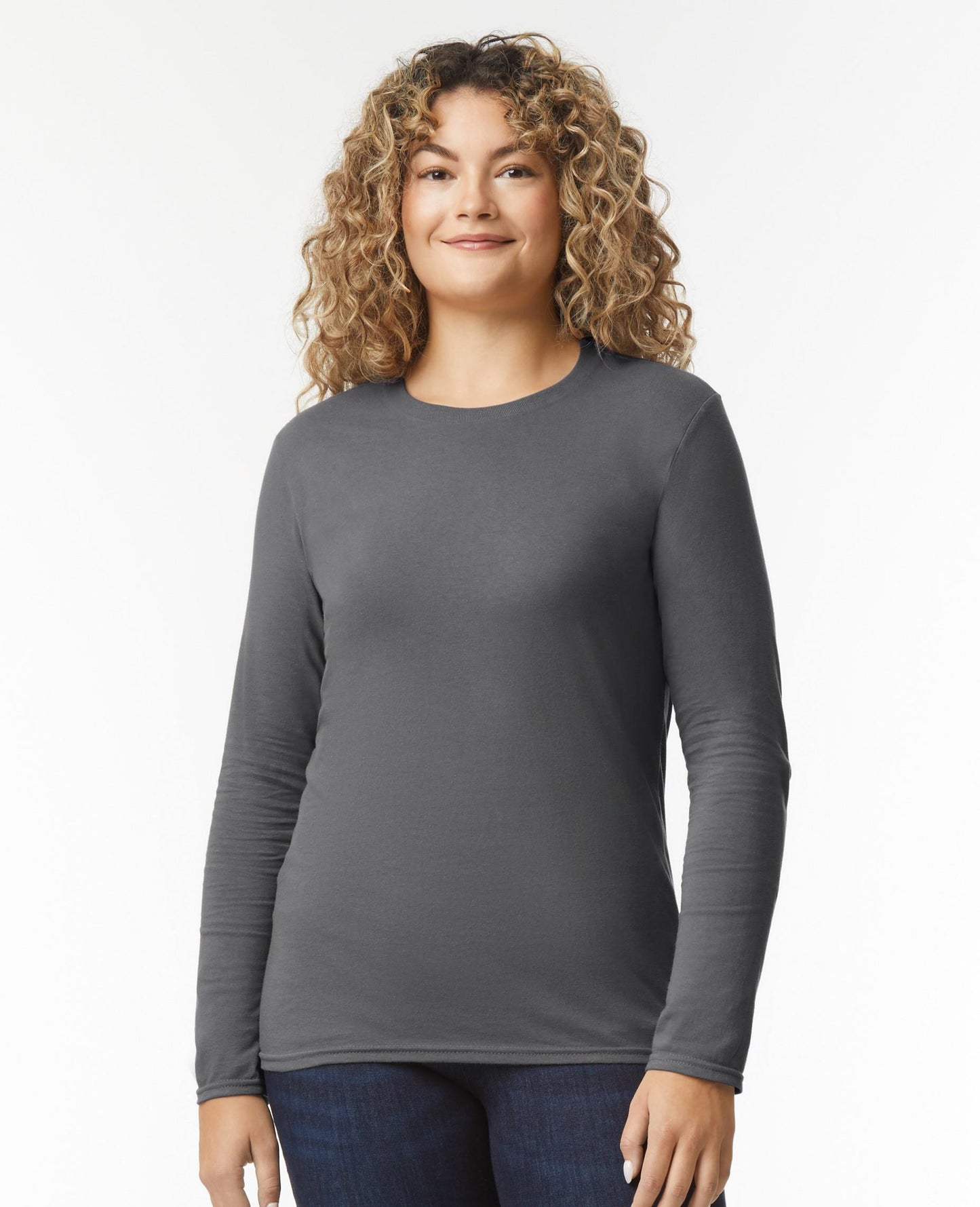 Gildan Mens L/S Softstyle T - Charcoal