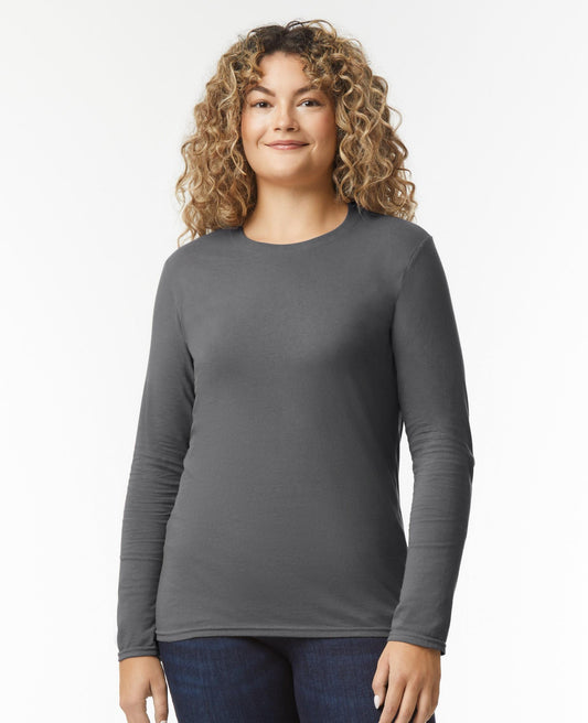 Gildan Mens L/S Softstyle T - Charcoal
