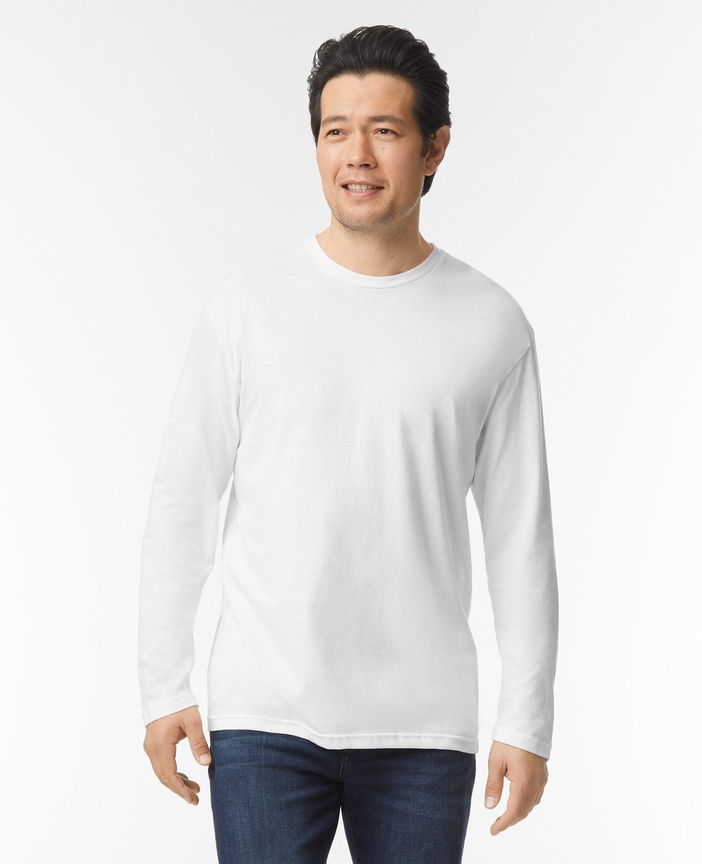 Gildan Mens L/S Softstyle T - White