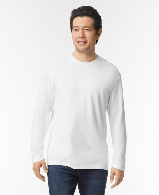 Gildan Mens L/S Softstyle T - White