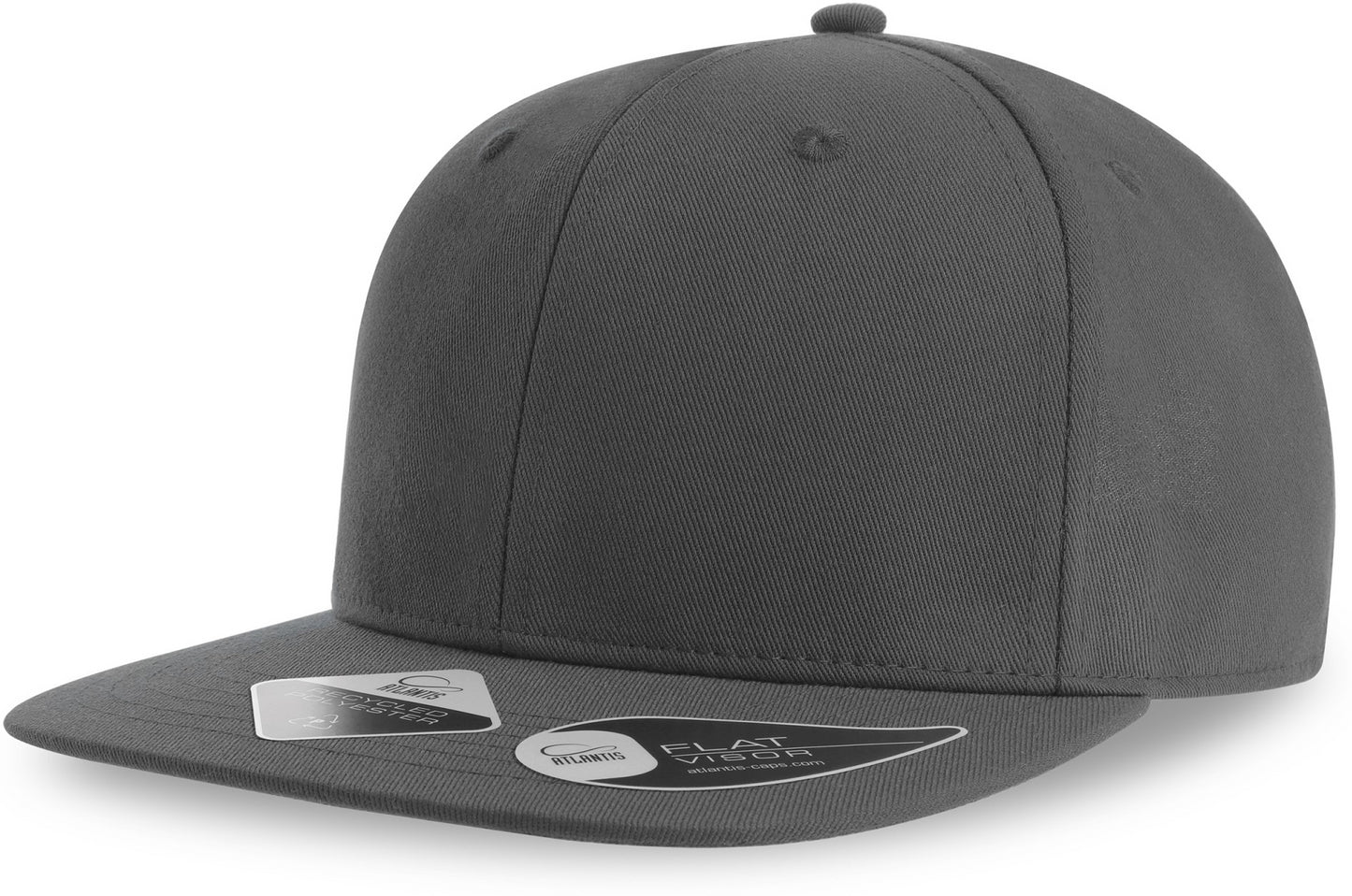Atlantis James Six Panel Recycled Polyester Snapback - Dark Grey