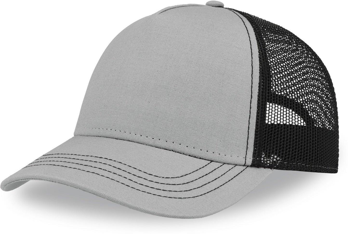 Atlantis Rapper Canvas S Recycled 5 Panel Trucker - Grey/Black