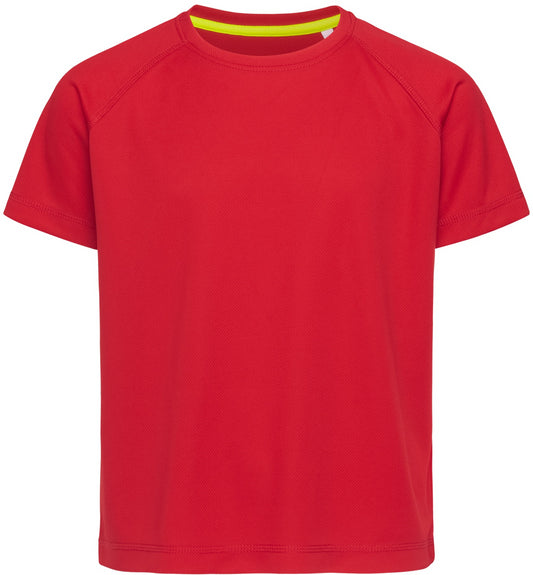 Stedman Active Sports Raglan Mesh Youths T - Crimson Red