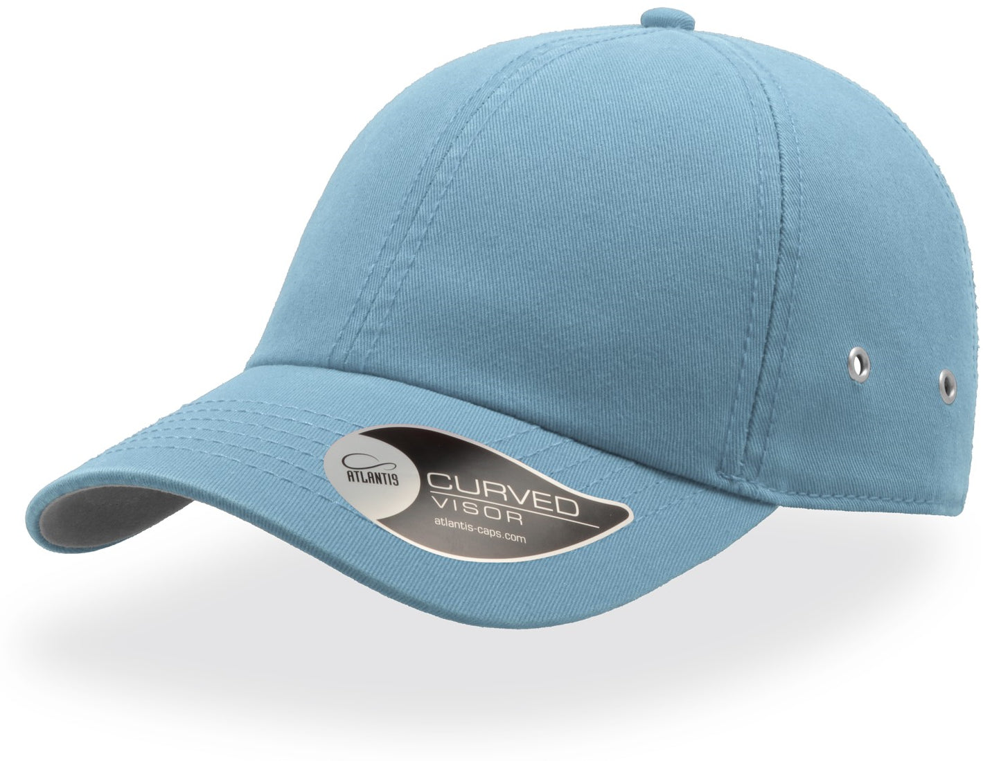Atlantis Action 6 Panel Chino Baseball Cap - Light Blue