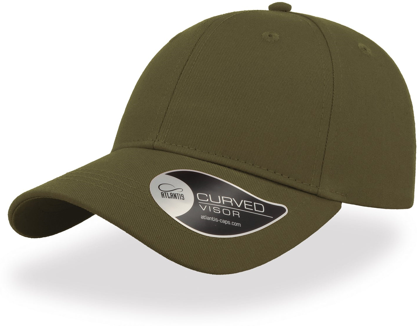 Atlantis Hit Twill Curved Visor 6 Panel Cap - Olive
