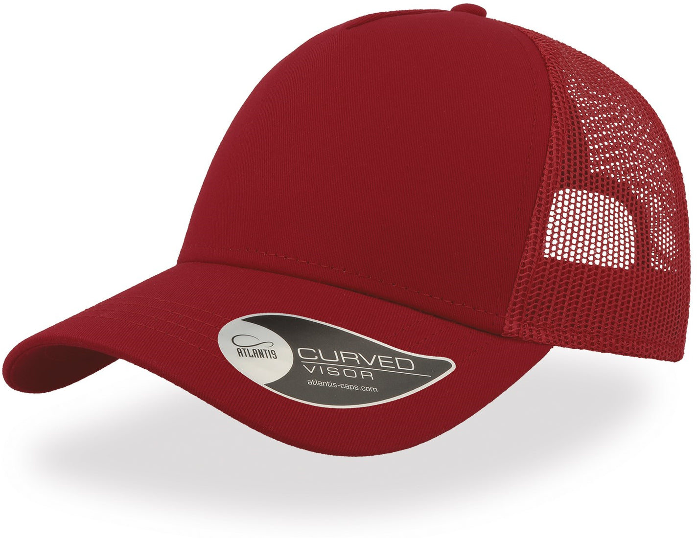 Atlantis Rapper Cotton 5 Panel Trucker Cap - Burgundy/Burgundy