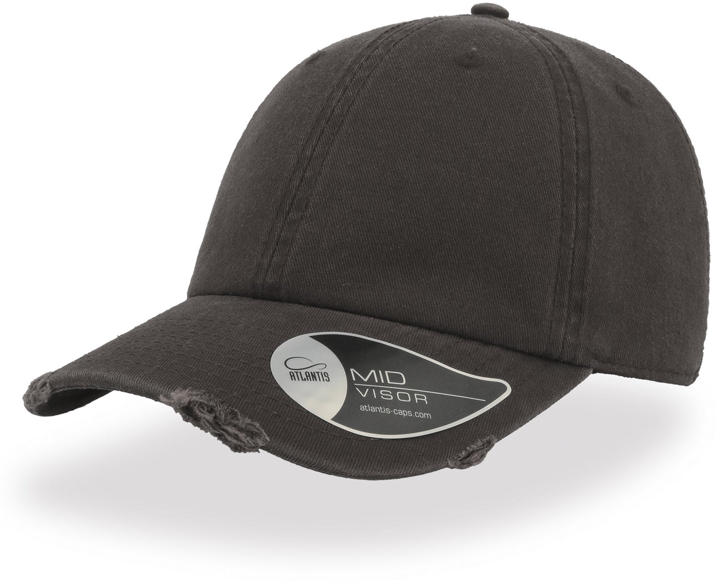 Atlantis Dad Hat Destroyed 6 Panel Cap - Grey
