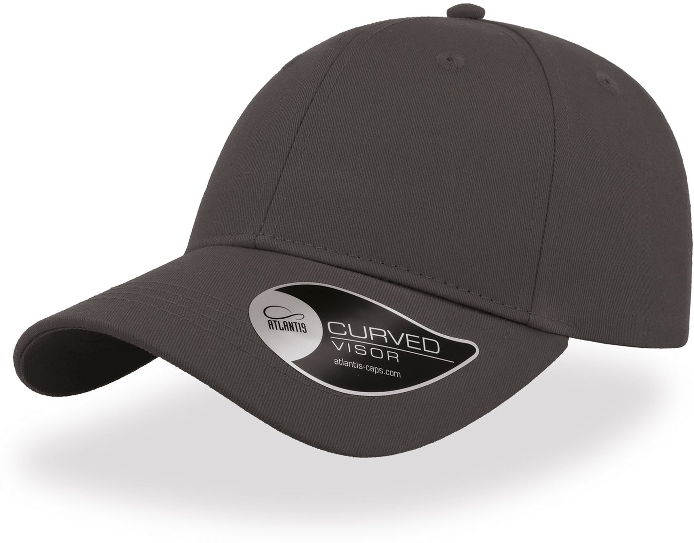Atlantis Hit Twill Curved Visor 6 Panel Cap - Dark Grey