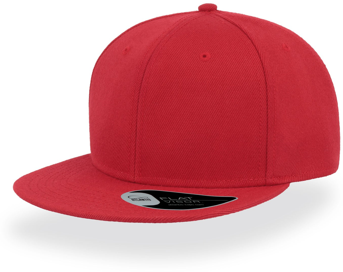 Atlantis Snap Back Youth Flat Visor 6 Panel Cap - Red