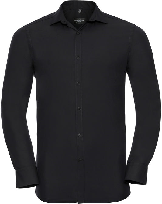 Russell Ultimate Stretch L/S Shirt Mens - Black