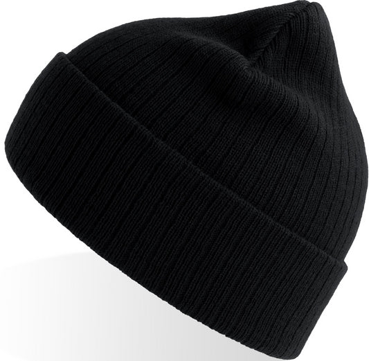 Atlantis Rio Recycled 3x1 Rib Cuffed Beanie - Black