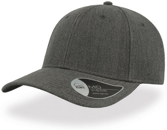 Atlantis Beat Mid Visor Structured 6 Panel Cap - Dark Grey Melange