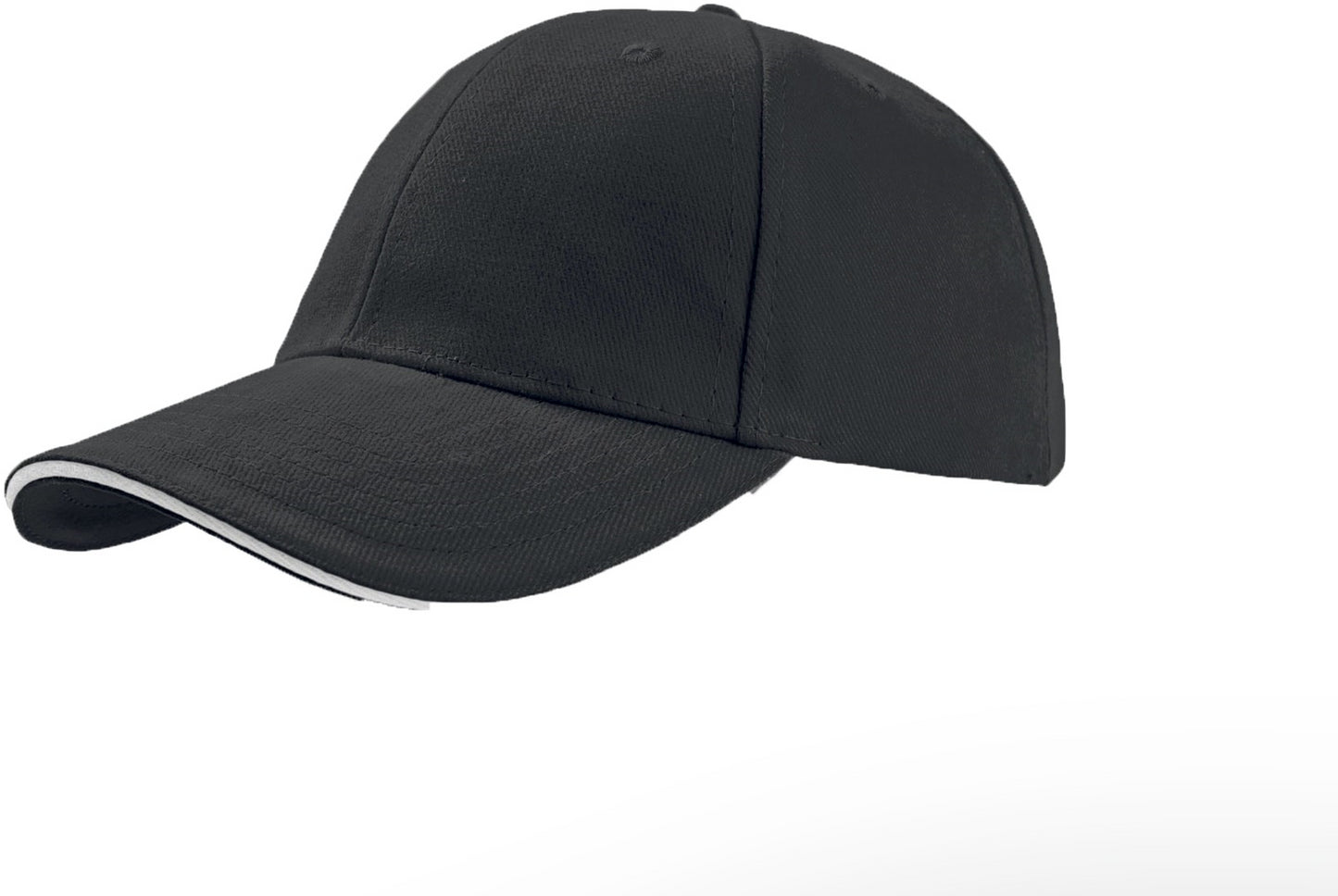 Atlantis Liberty Sandwich Heavy Brush Cotton 6 Panel Baseball Cap - Dark Grey