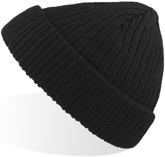 Atlantis Docker Short Beanie With Turn Up - Black
