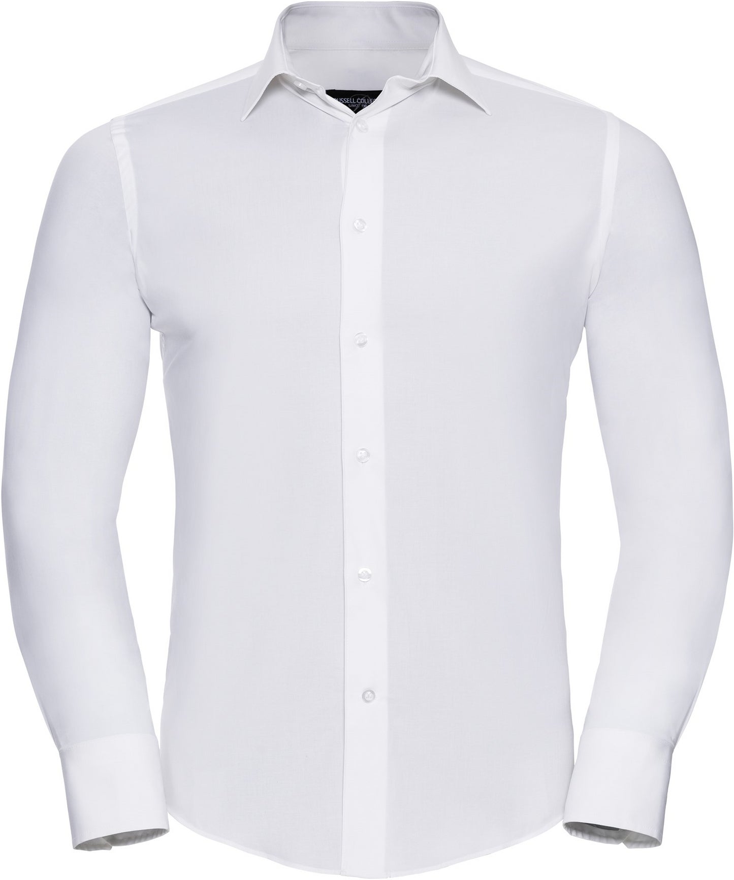 Russell Easy Care Fitted L/S Shirt Mens - White