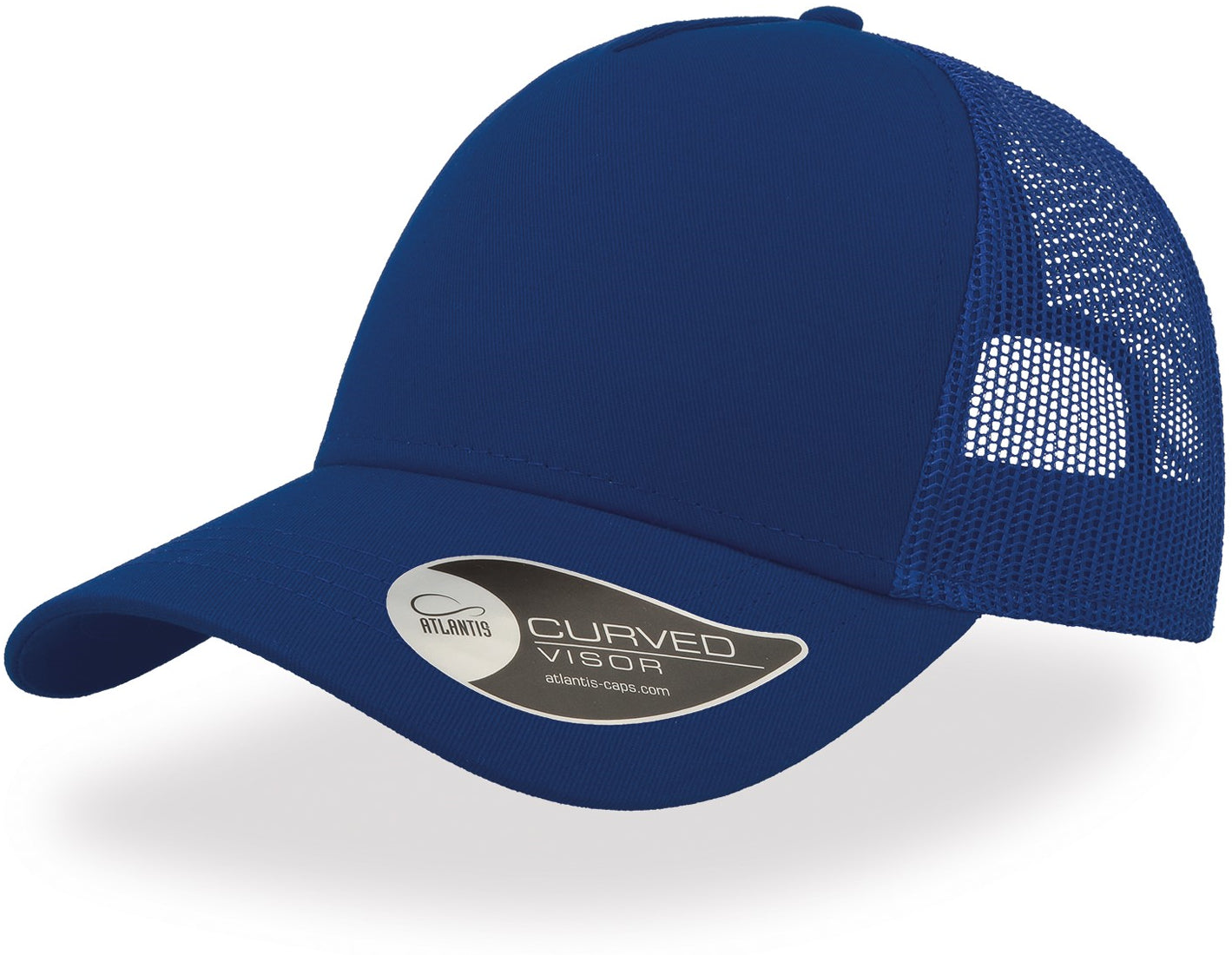 Atlantis Rapper Cotton 5 Panel Trucker Cap - Royal/Royal