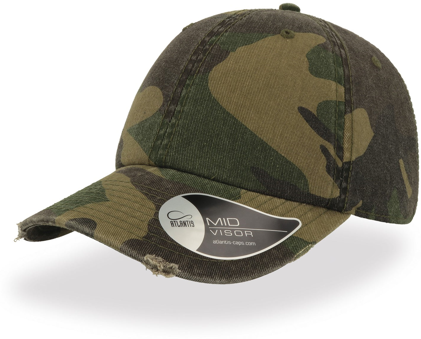 Atlantis Dad Hat Destroyed 6 Panel Cap - Camouflage