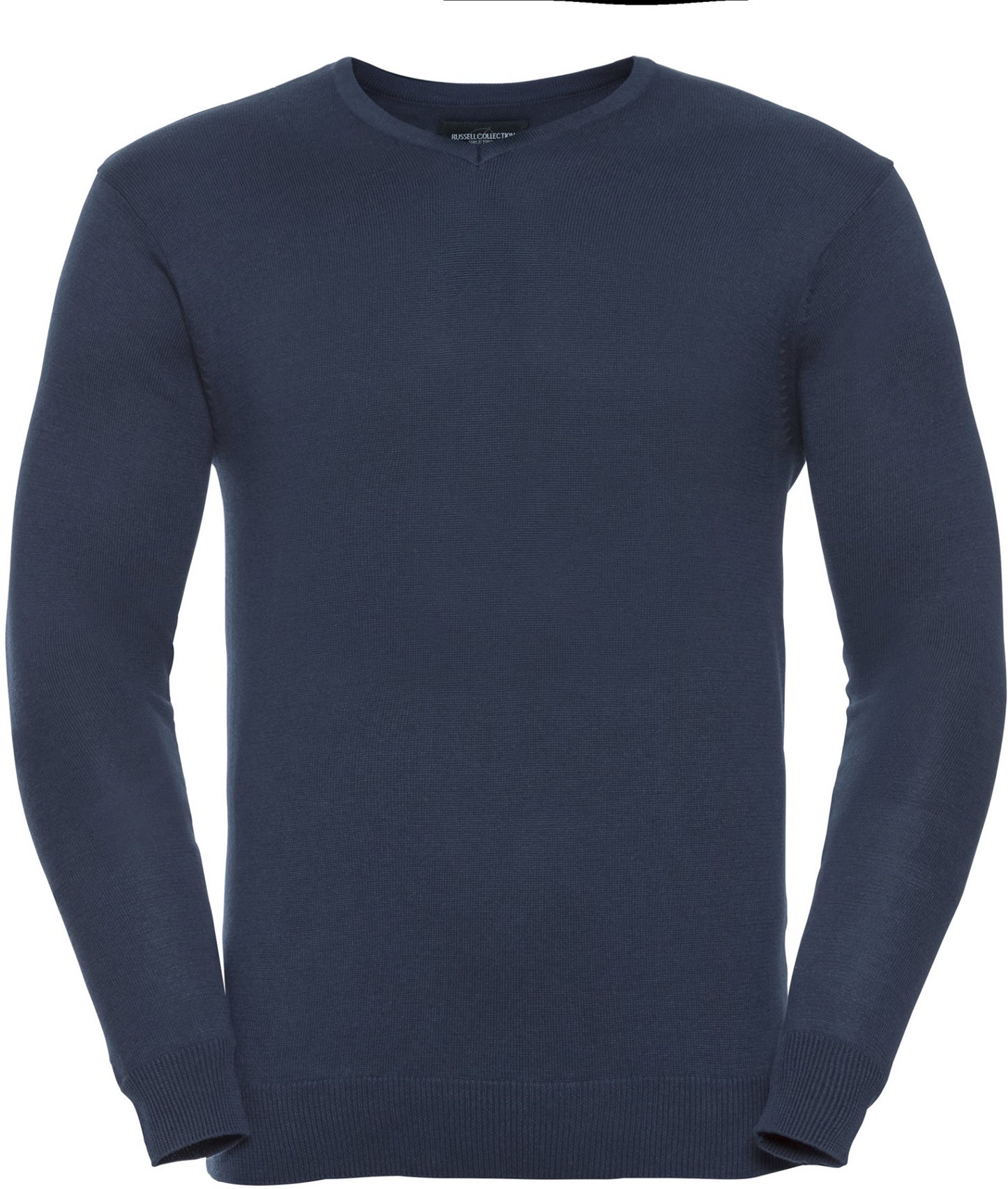 Russell V Neck Knitted Pullover Mens - French Navy
