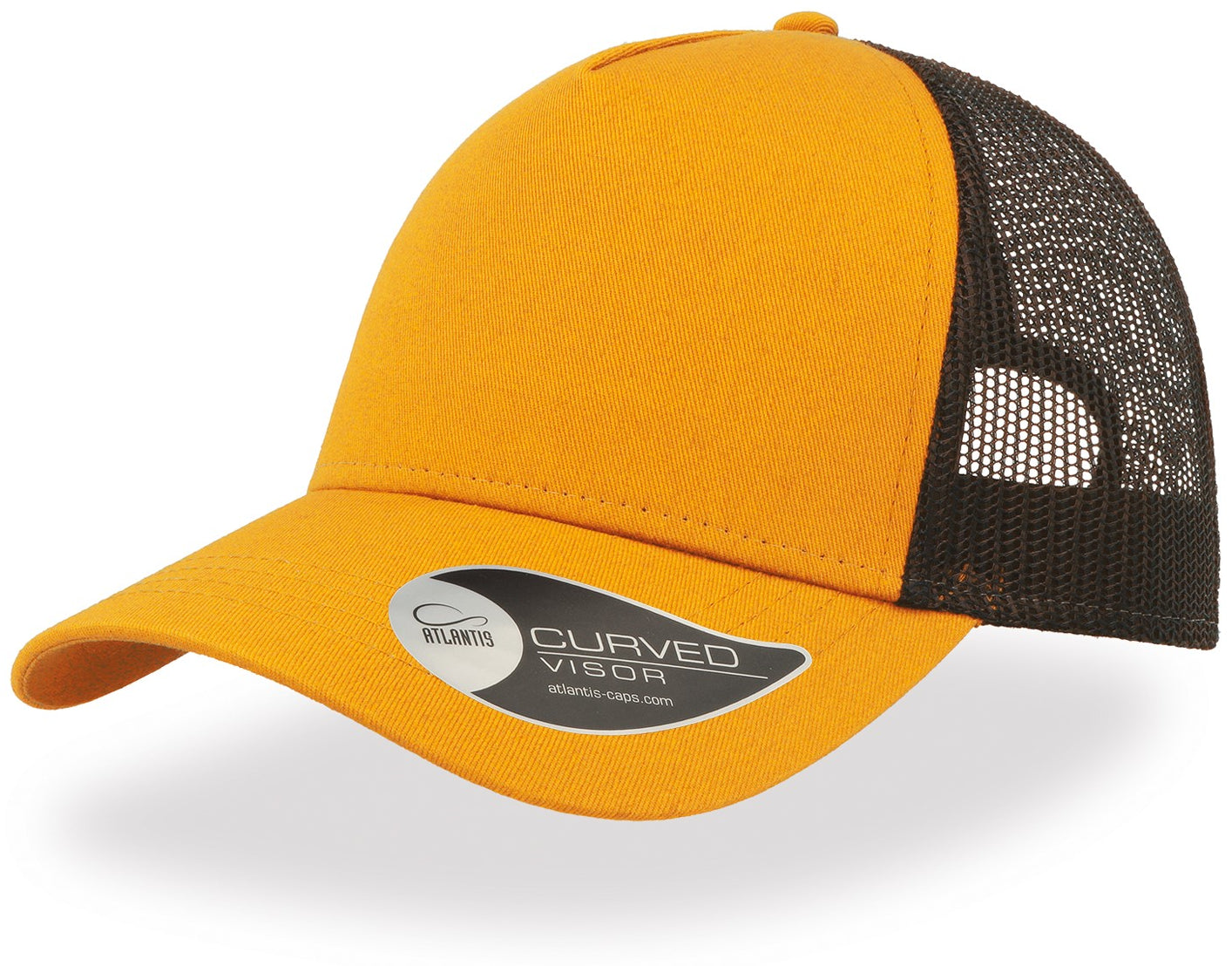 Atlantis Rapper Cotton 5 Panel Trucker Cap - Mustard/Black
