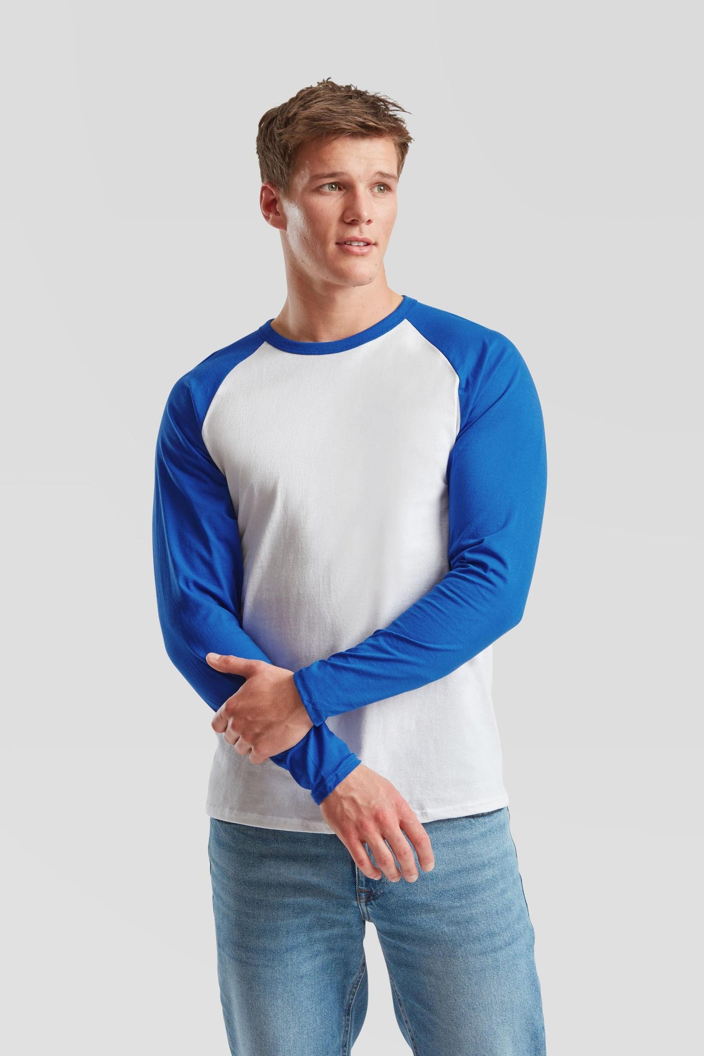 FotL Valueweight L/S Baseball T - White/Royal