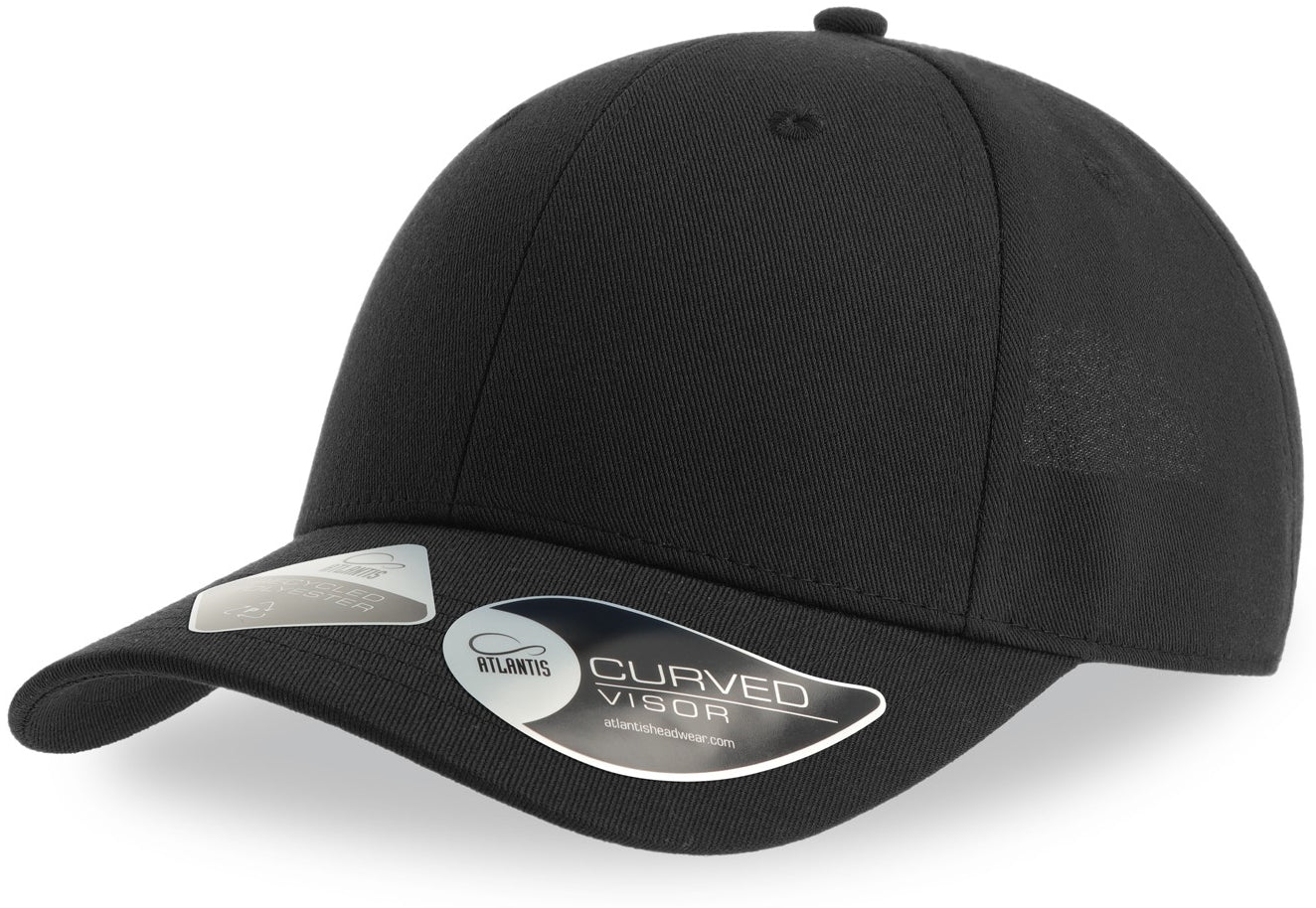 Atlantis Joshua Recycled Polyester 6 Panel Cap - Black