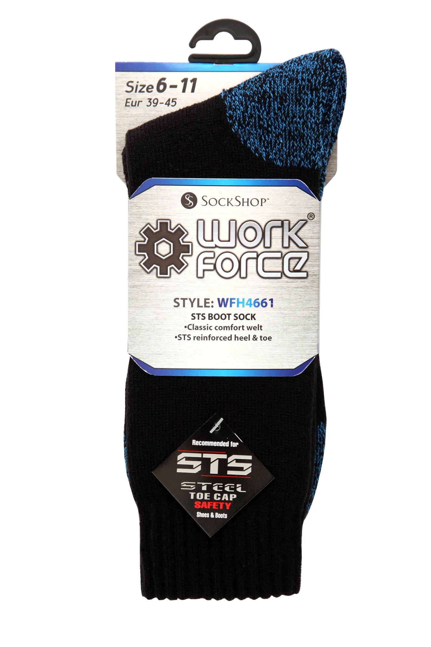 Work Force Safety Boot Sock - Black