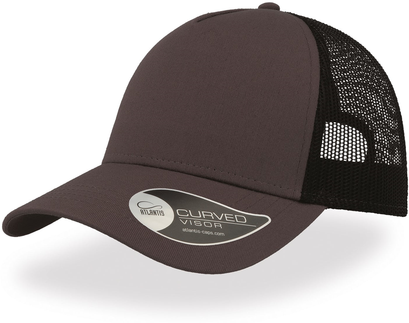 Atlantis Rapper Cotton 5 Panel Trucker Cap - Dk Grey/Black