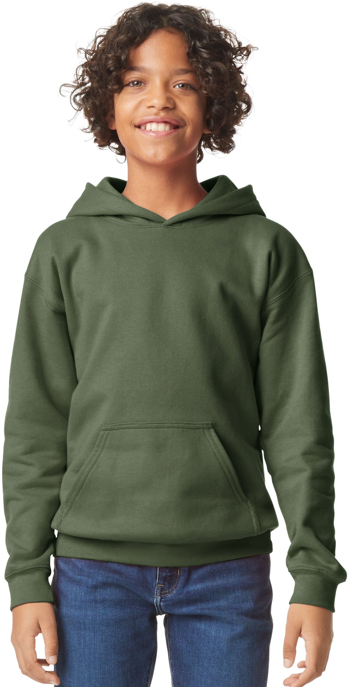 Gildan Softstyle Midweight Pullover Hood Kids - Military Green