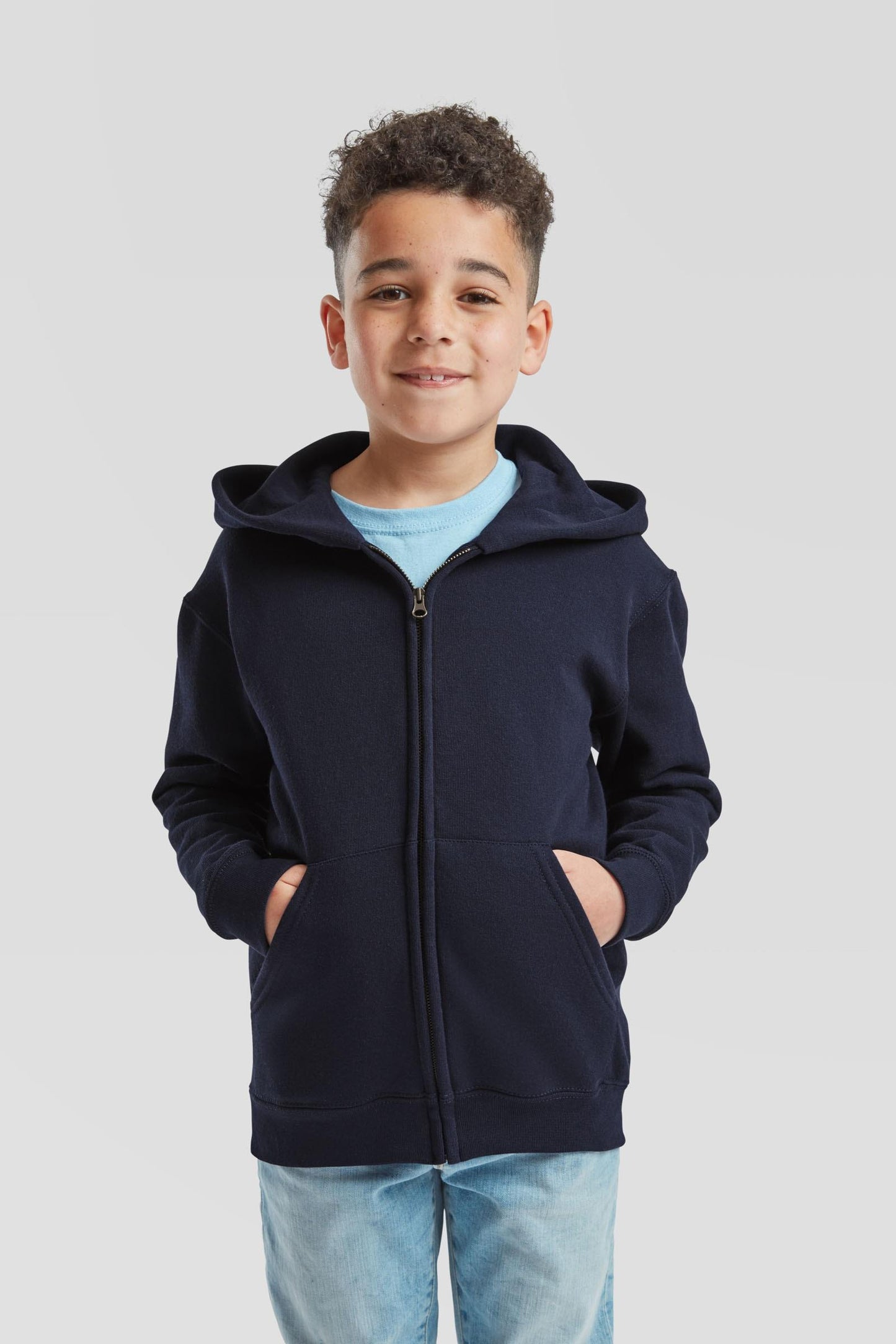 FotL Classic Zip Hood Kids - Deep Navy