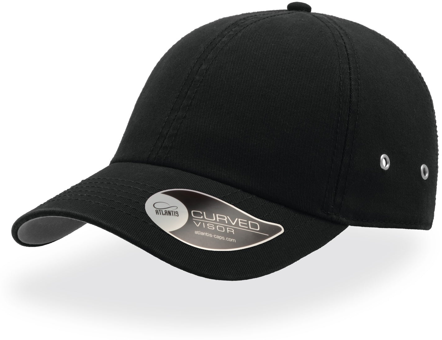 Atlantis Action 6 Panel Chino Baseball Cap - Black