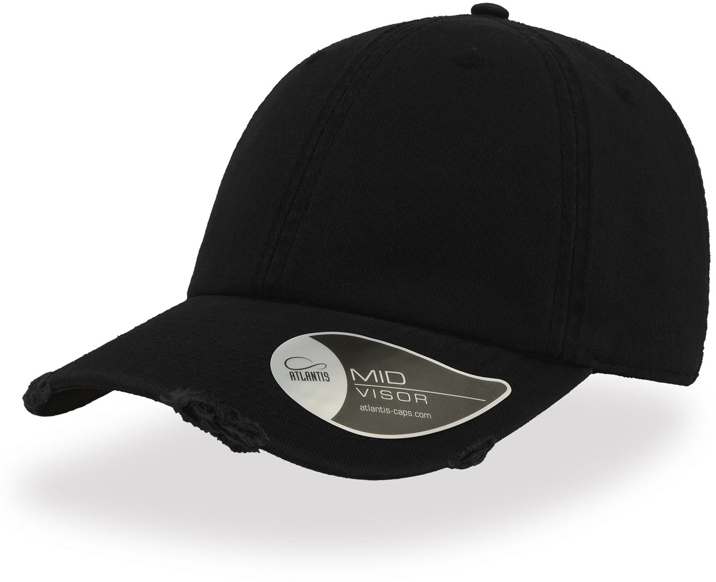 Atlantis Dad Hat Destroyed 6 Panel Cap - Black