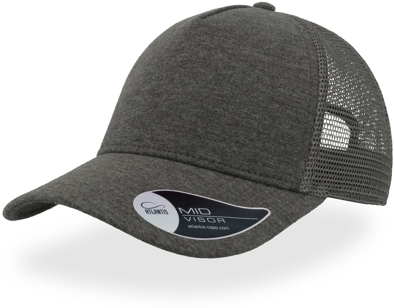 Atlantis Rapper Jersey Mid Visor Trucker Cap - Dark Grey