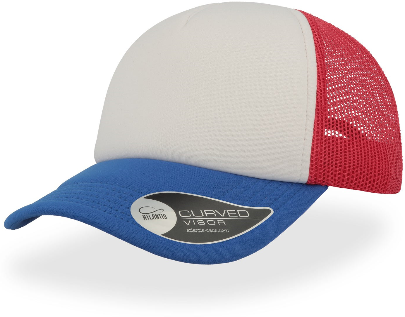 Atlantis Rapper 5 Panel Trucker Cap - White/Red/Royal
