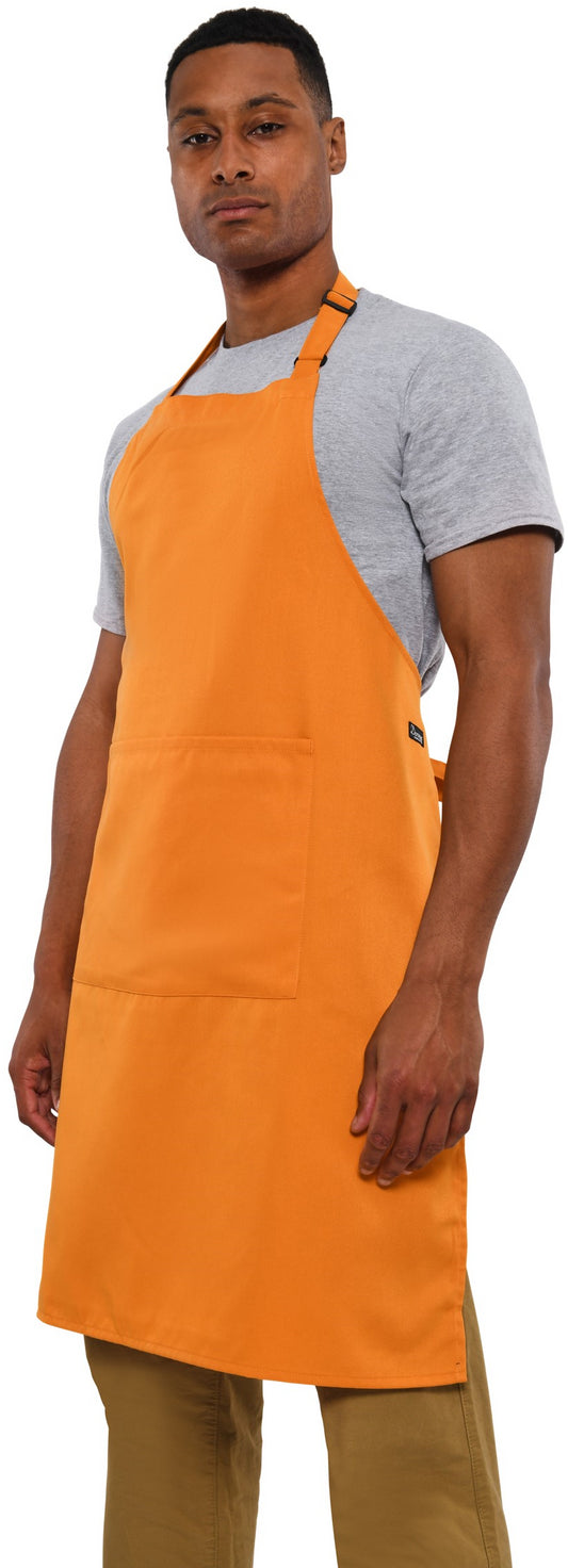 Dennys Recycled Full Length Bib Apron With Pocket - Orange
