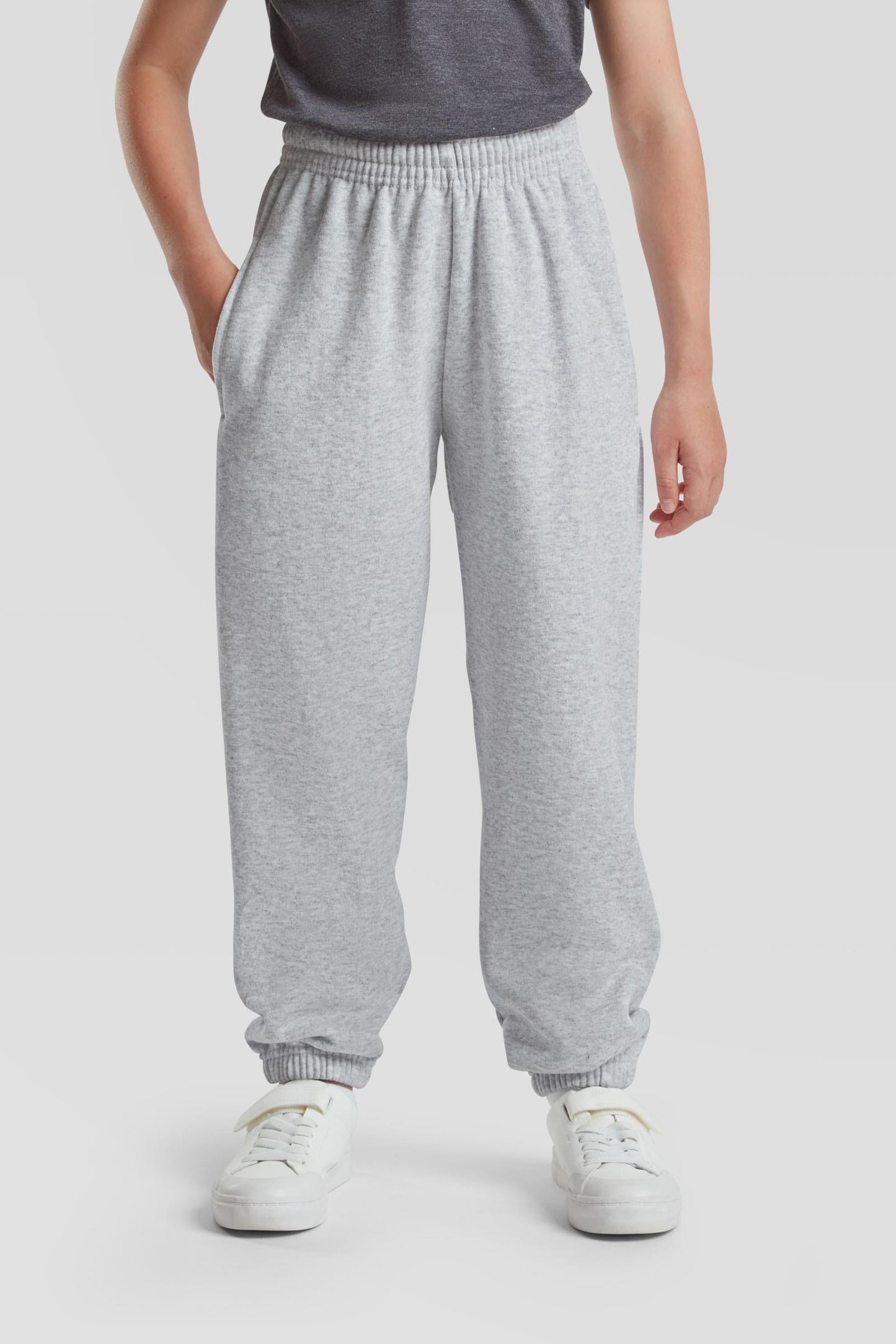 FotL Classic Elastic Cuff Jog Pant Kids - Heather Grey