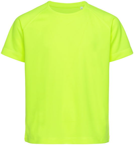 Stedman Active Sports Raglan Mesh Youths T - Cyber Yellow