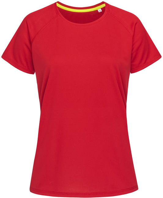 Stedman Active Sports Raglan Mesh Ladies T - Crimson Red