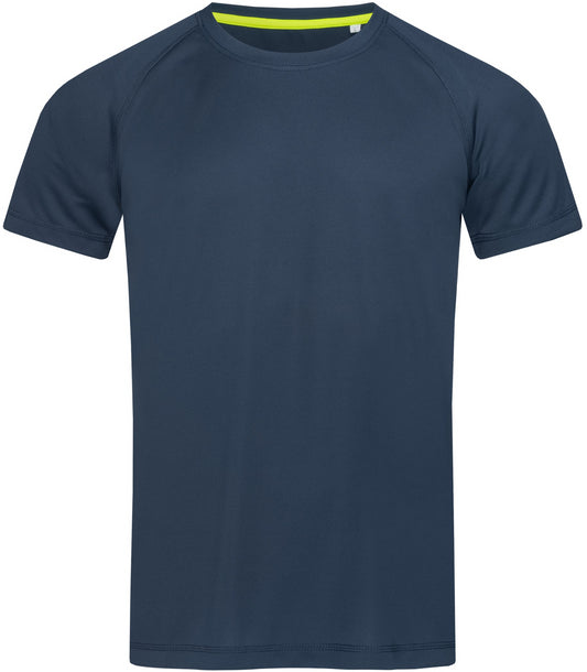 Stedman Active Sports Raglan Mesh Mens T - Marina Blue