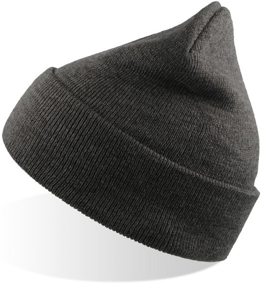 Atlantis Wind Beanie With Turn Up Double Skin - Grey