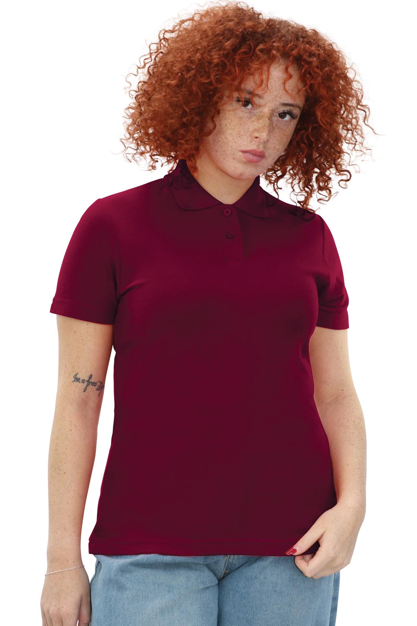 Casual Classic Ladies Polo - Maroon