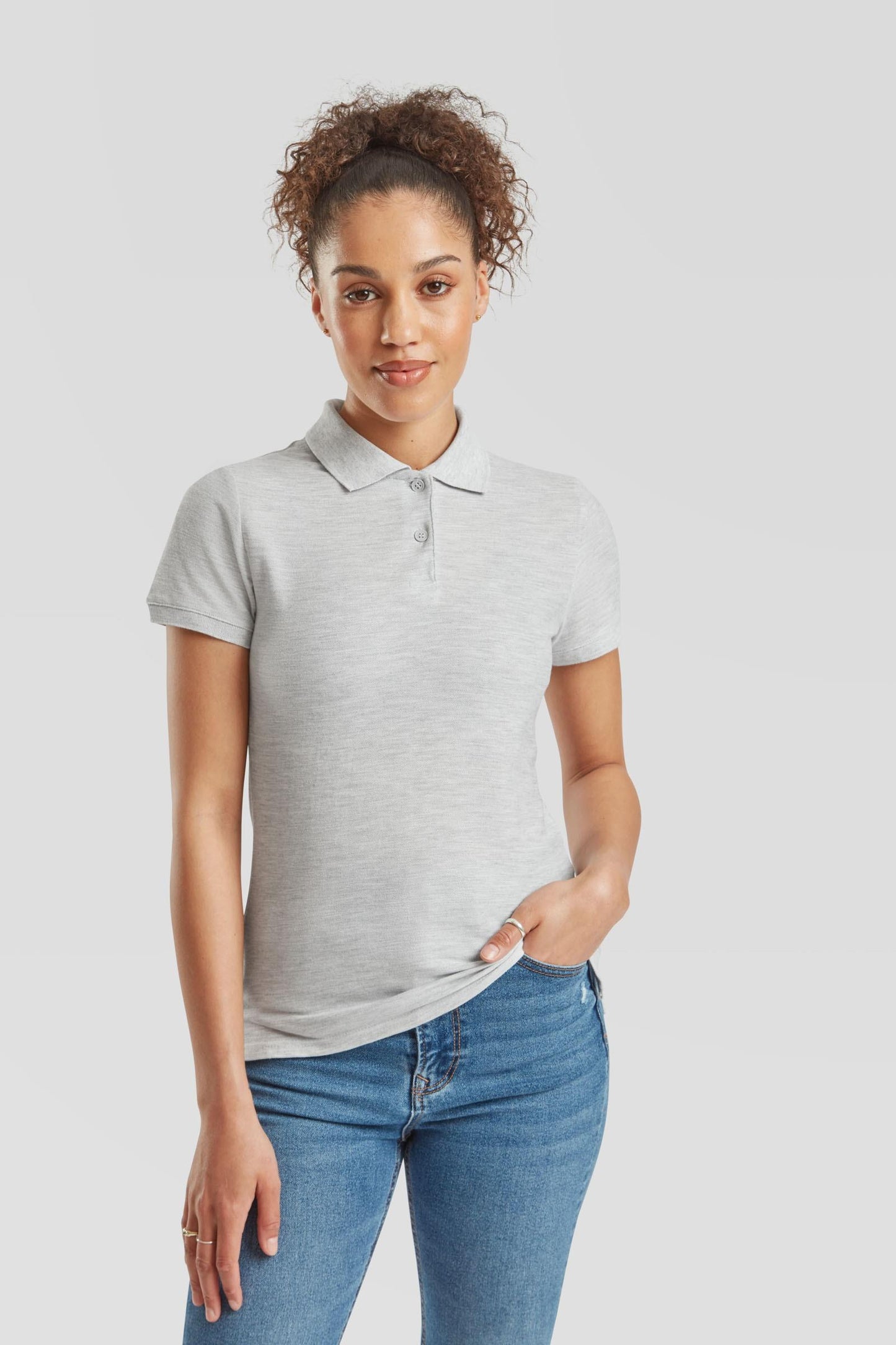 FotL 65/35 Polo Ladies - Heather Grey