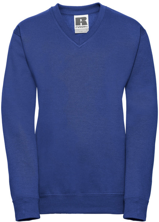 Russell V Neck Sweatshirt Youths - Bright Royal