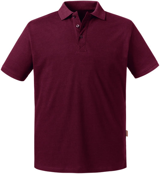 Russell Pure Organic Polo Mens - Burgundy