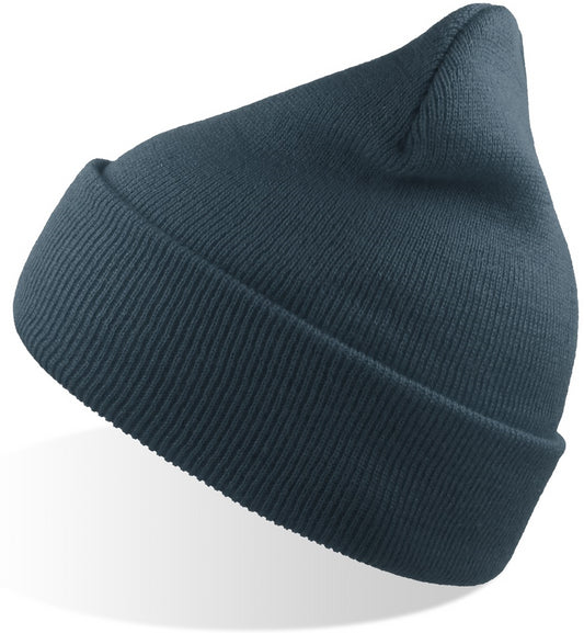 Atlantis Wind Beanie With Turn Up Double Skin - Petrol