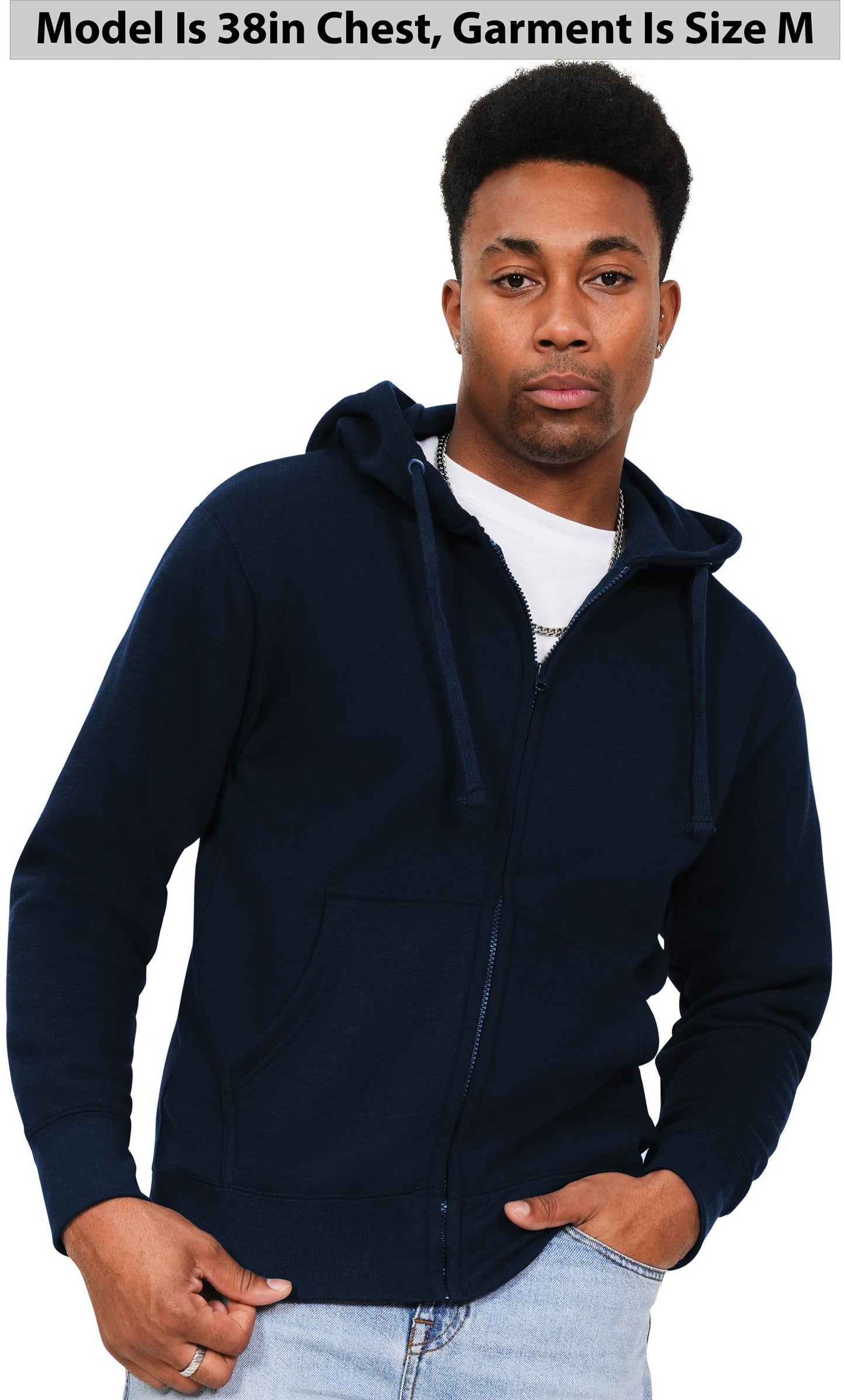 Casual Classic Zip Hood - Navy