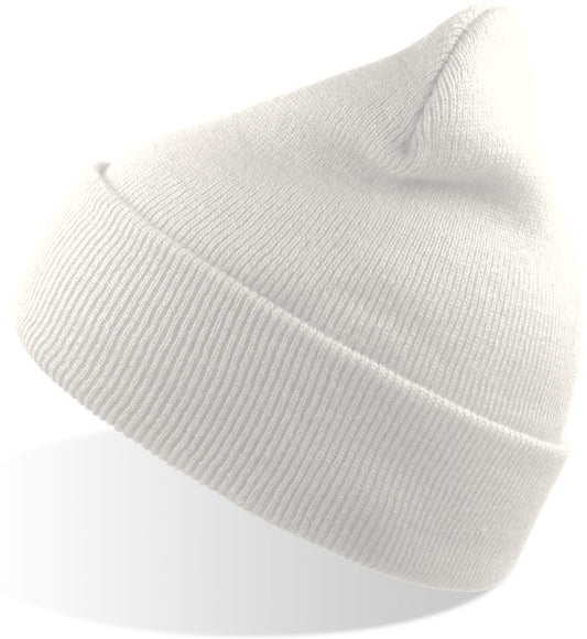 Atlantis Wind Beanie With Turn Up Double Skin - White
