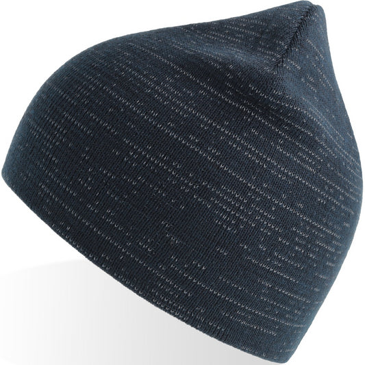 Atlantis Shine Recycled Short Beanie With Reflex Thread - Navy