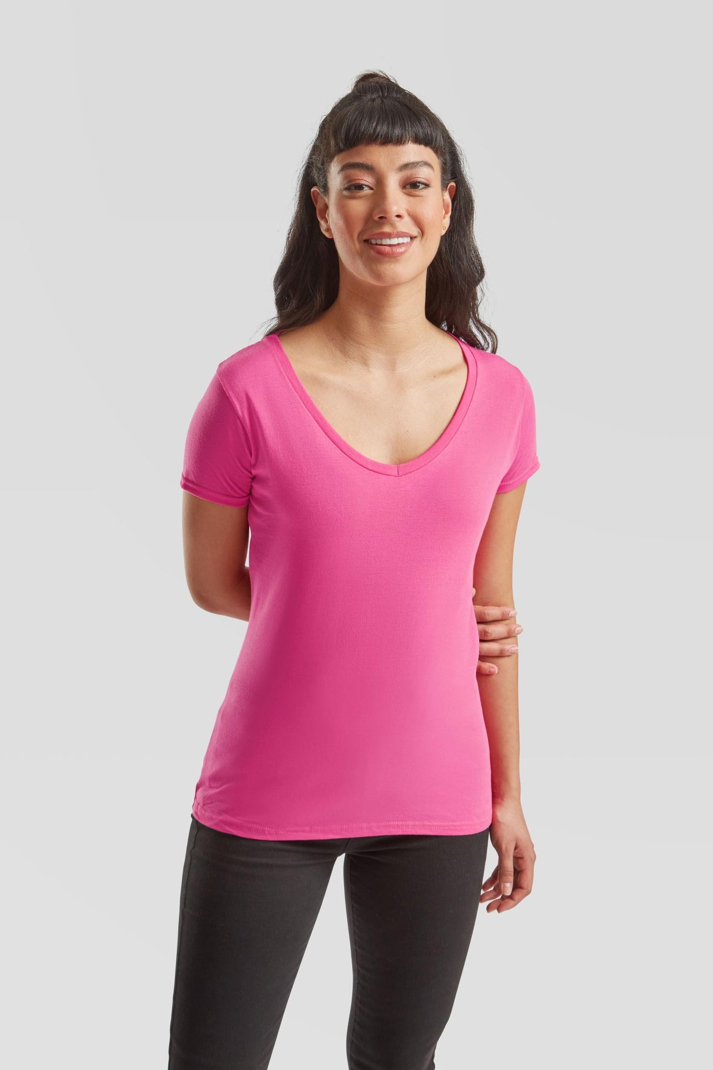 FotL Iconic 150 V Neck T Ladies - Fuchsia