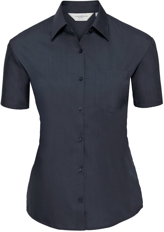 Russell Ladies Poplin Shirts S/S - French Navy