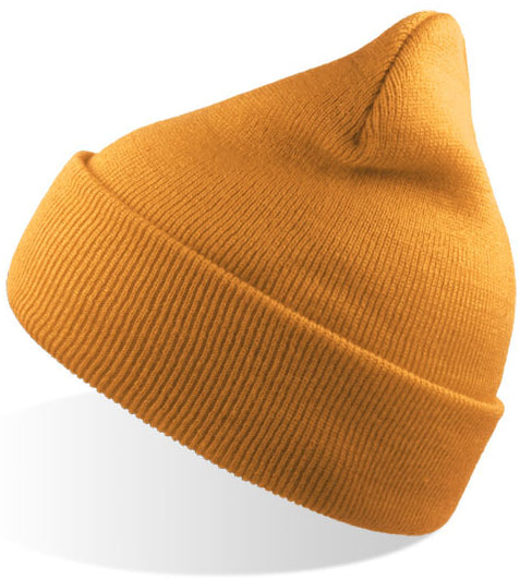 Atlantis Wind Beanie With Turn Up Double Skin - Gold Yellow